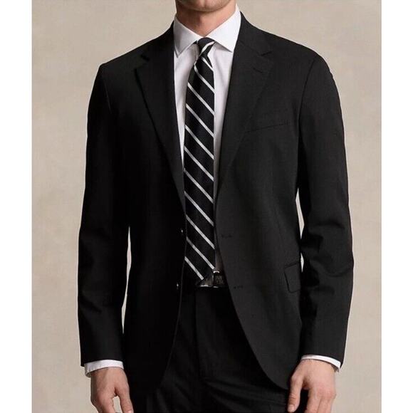 Lauren Ralph Lauren‎ Black Wool Sport Coat Blazer Suit Jacket Mens 42R (N) - Picture 1 of 7